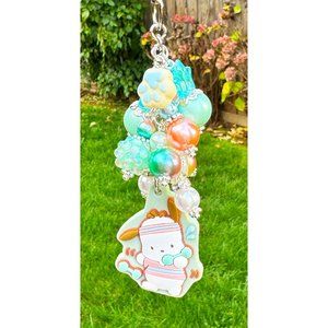 Sanrio Pochacco Fitness Exercise Kawaii Keychain Purse Bag Charm